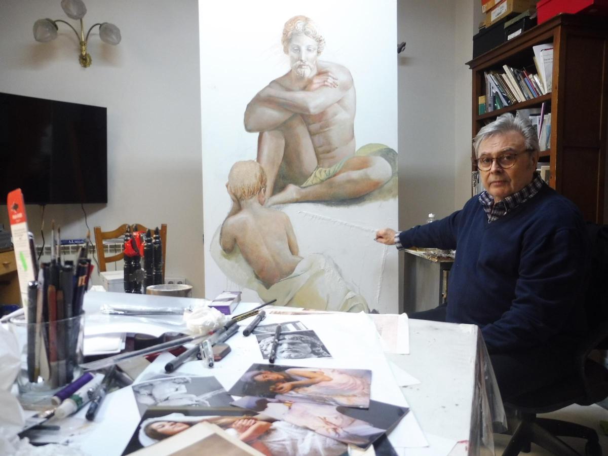 El artista en su estudio.