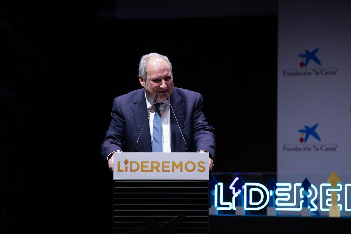 El ministro Jordi Hereu, durante su intervención en los premios Lideremos 2025.
