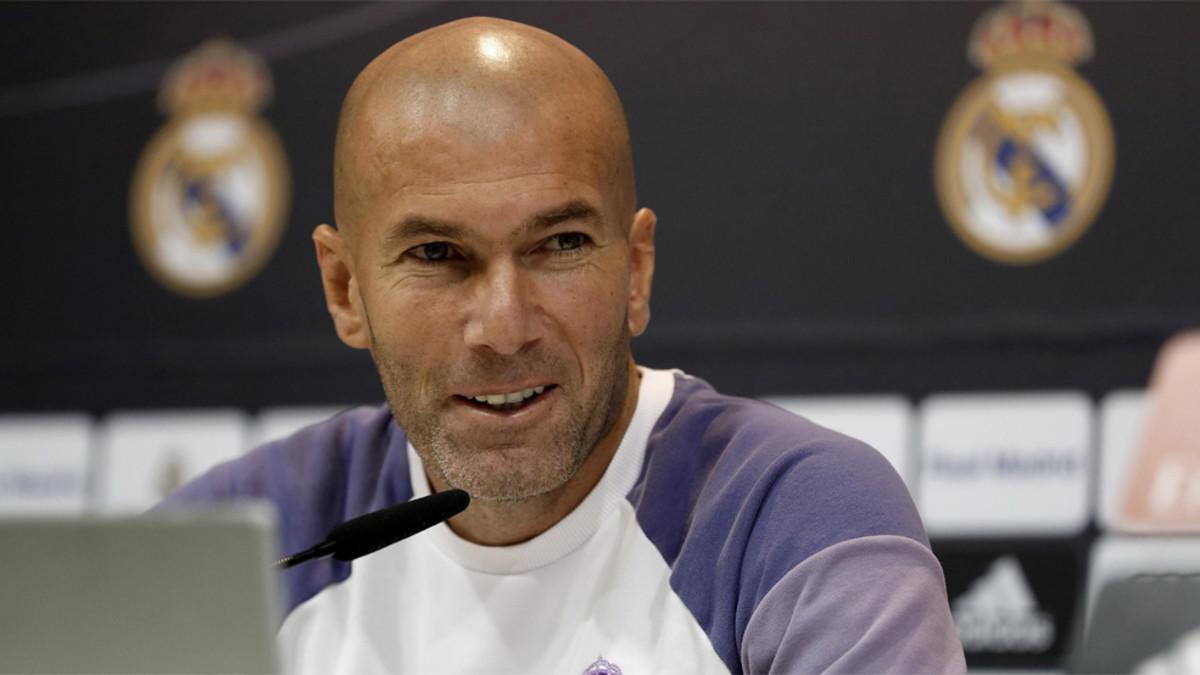 Zinedine Zidane, entrenador del Real Madrid, en rueda de prensa