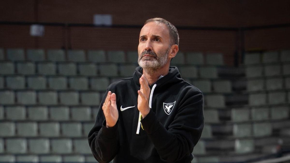 Sito Alonso, del UCAM Murcia, durante un entrenamiento en el Palacio.