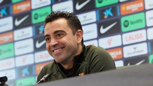 Xavi Hernández en la rueda de prensa previa al partido contra el Atlético de Madrid