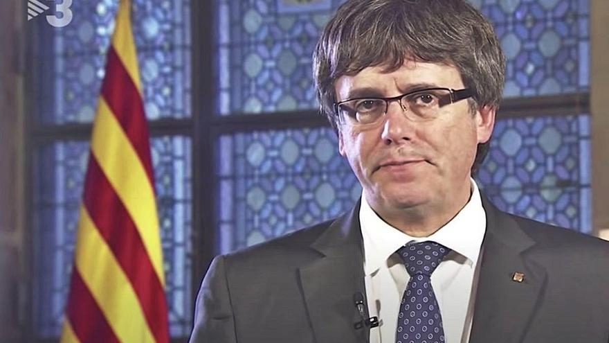 Carles Puigdemont en el vídeo que va difondre dilluns.