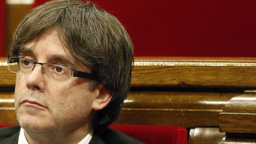 Puigdemont, en el Parlament de Cataluña.