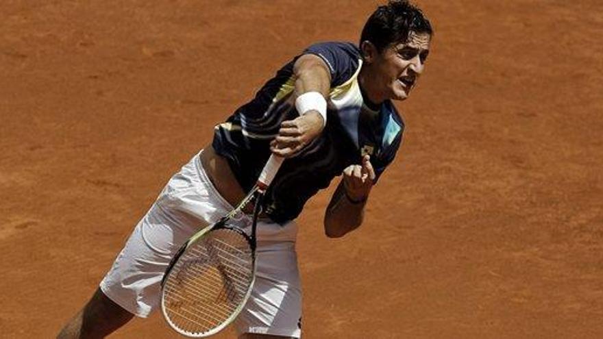 Almagro, durante el partido.