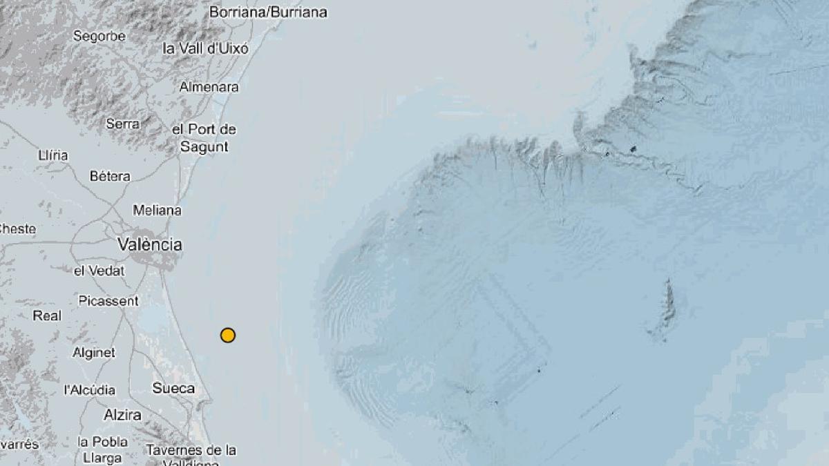 Epicentro del terremoto registrado frente a la costa de Sueca.