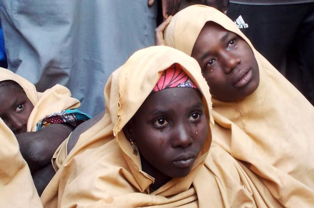 Some of the newly-released Dapchi schoolgirls ...