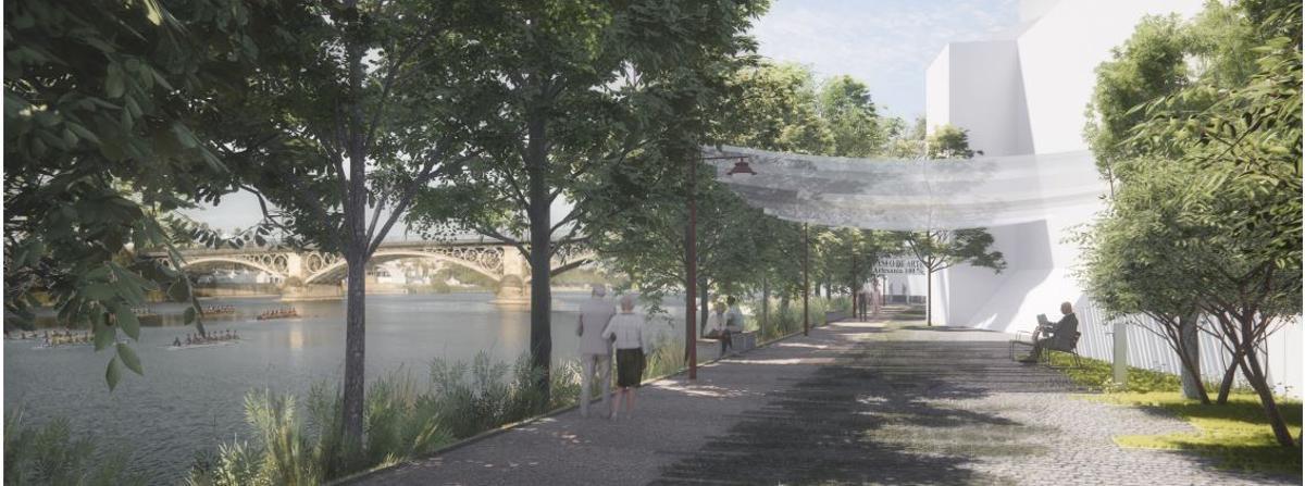 Recreación del proyecto de reurbanización del Paseo de la O de Triana