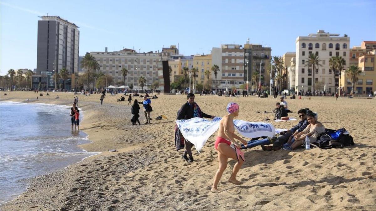 La playa de la Barceloneta, el pasado otoño.