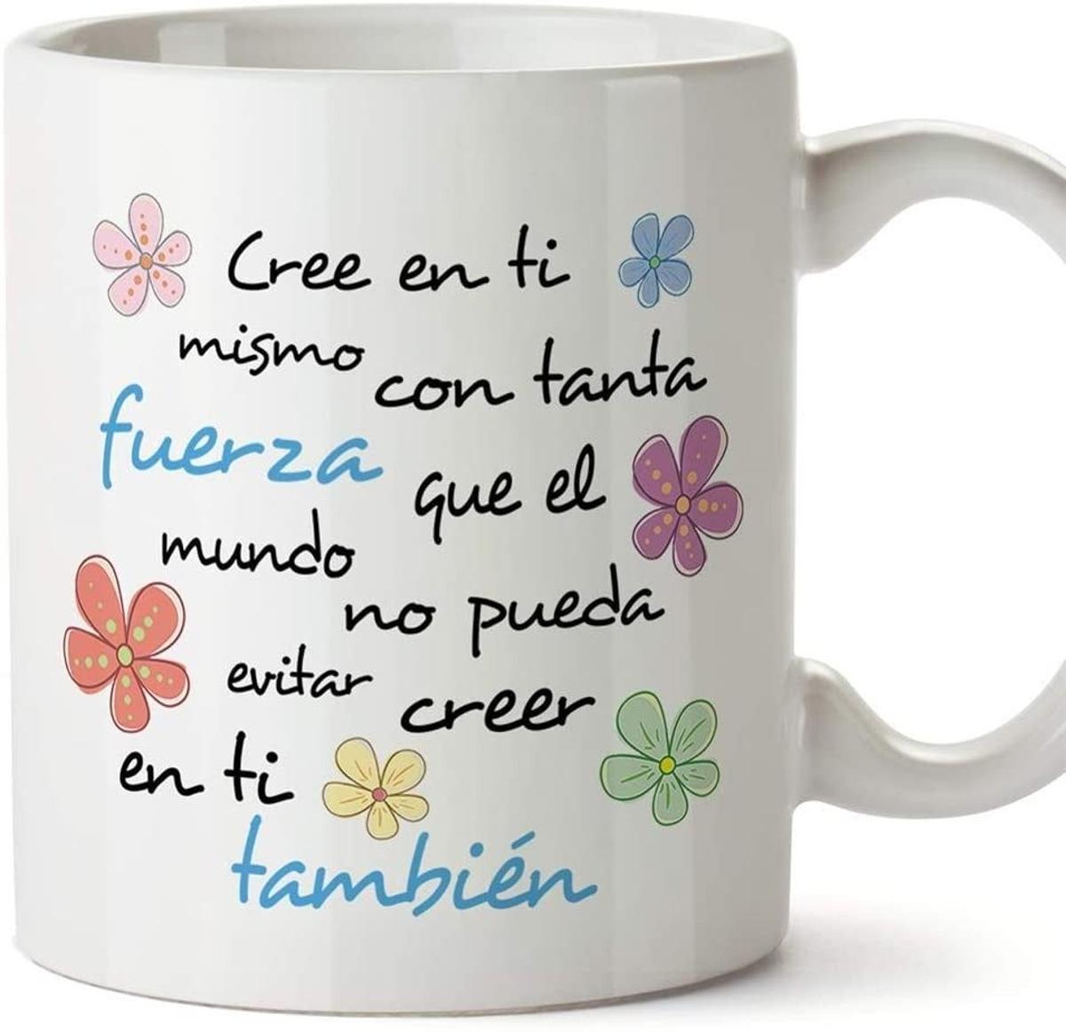 Taza con frase motivacional, de MUGFFINS (11,95 euros)