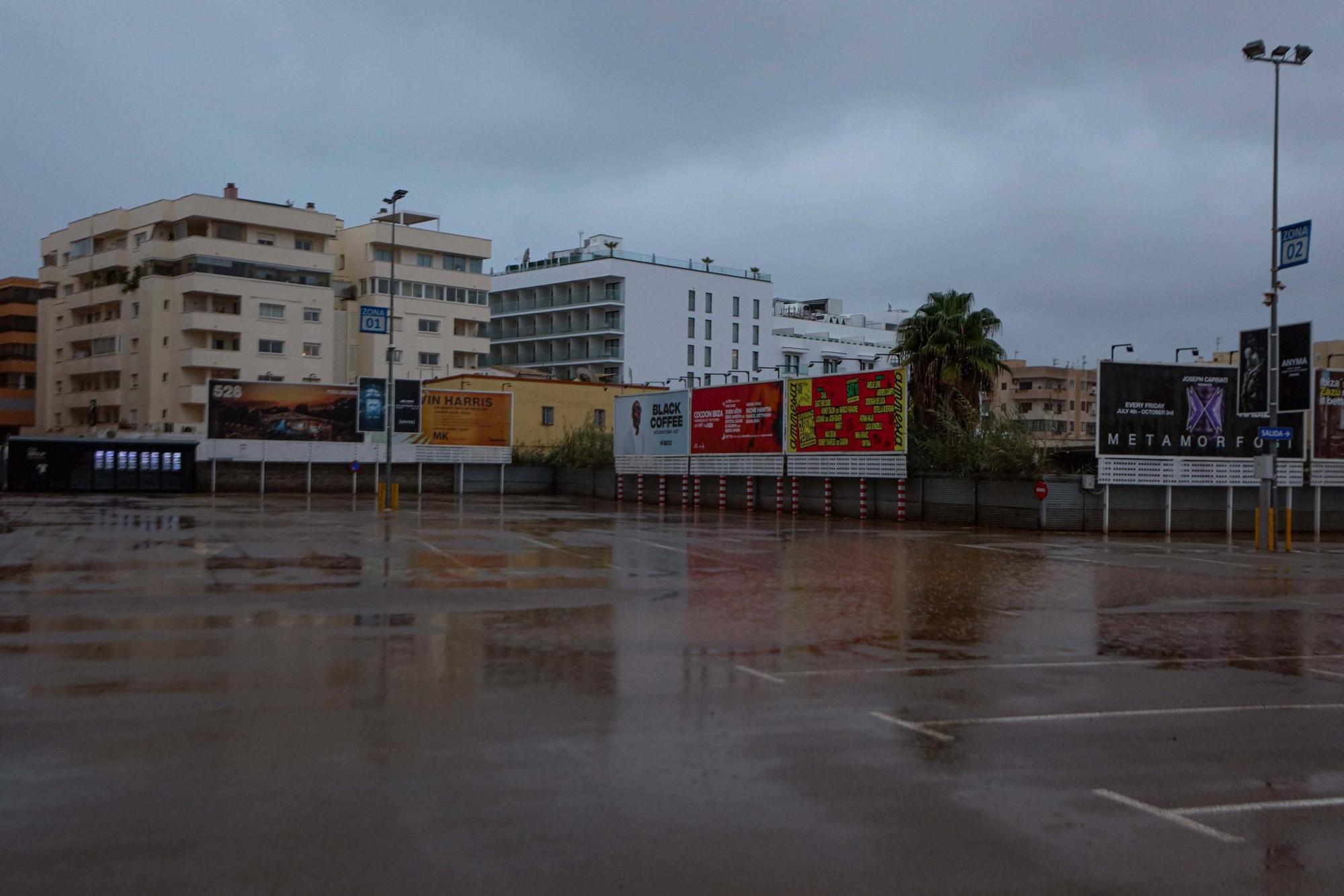 Todas las imágenes de la lluvia en Ibiza