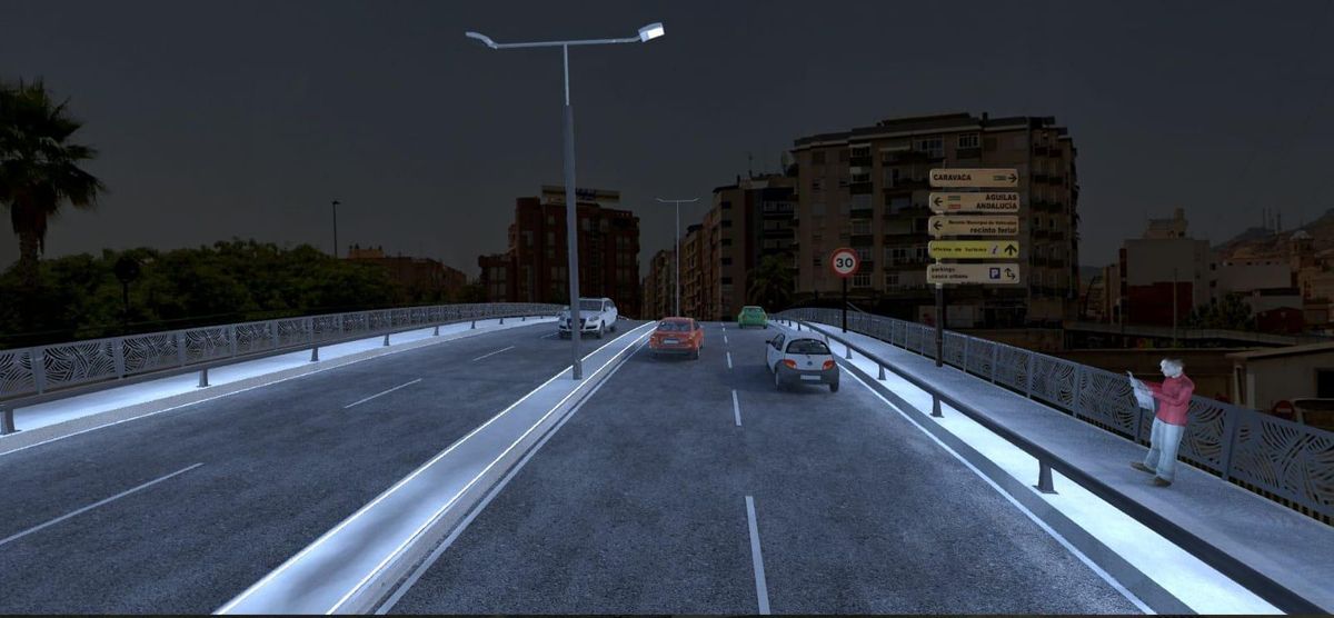 Aspecto que presentarál puente de noche tras la reforma.
