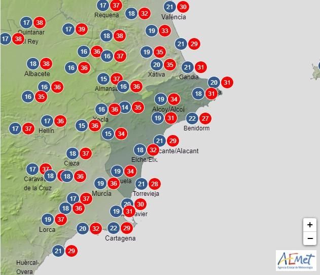 Predicción para el fin de semana en la provincia de Alicante