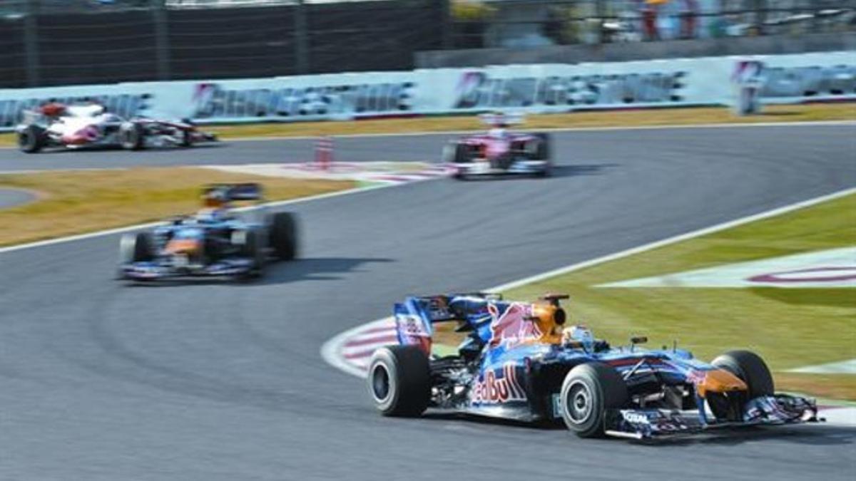 Sebastian Vettel gestiona una curva durante la carrera de ayer.