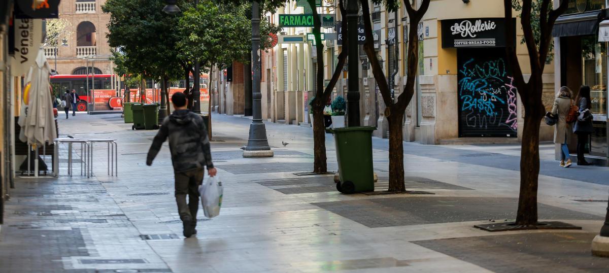 Comercios cerrados en Valencia.