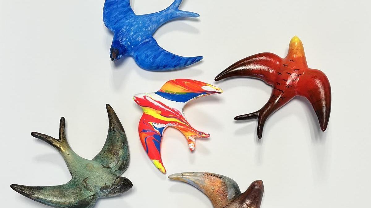 Varias de las piezas de la muestra 'Oronelles'