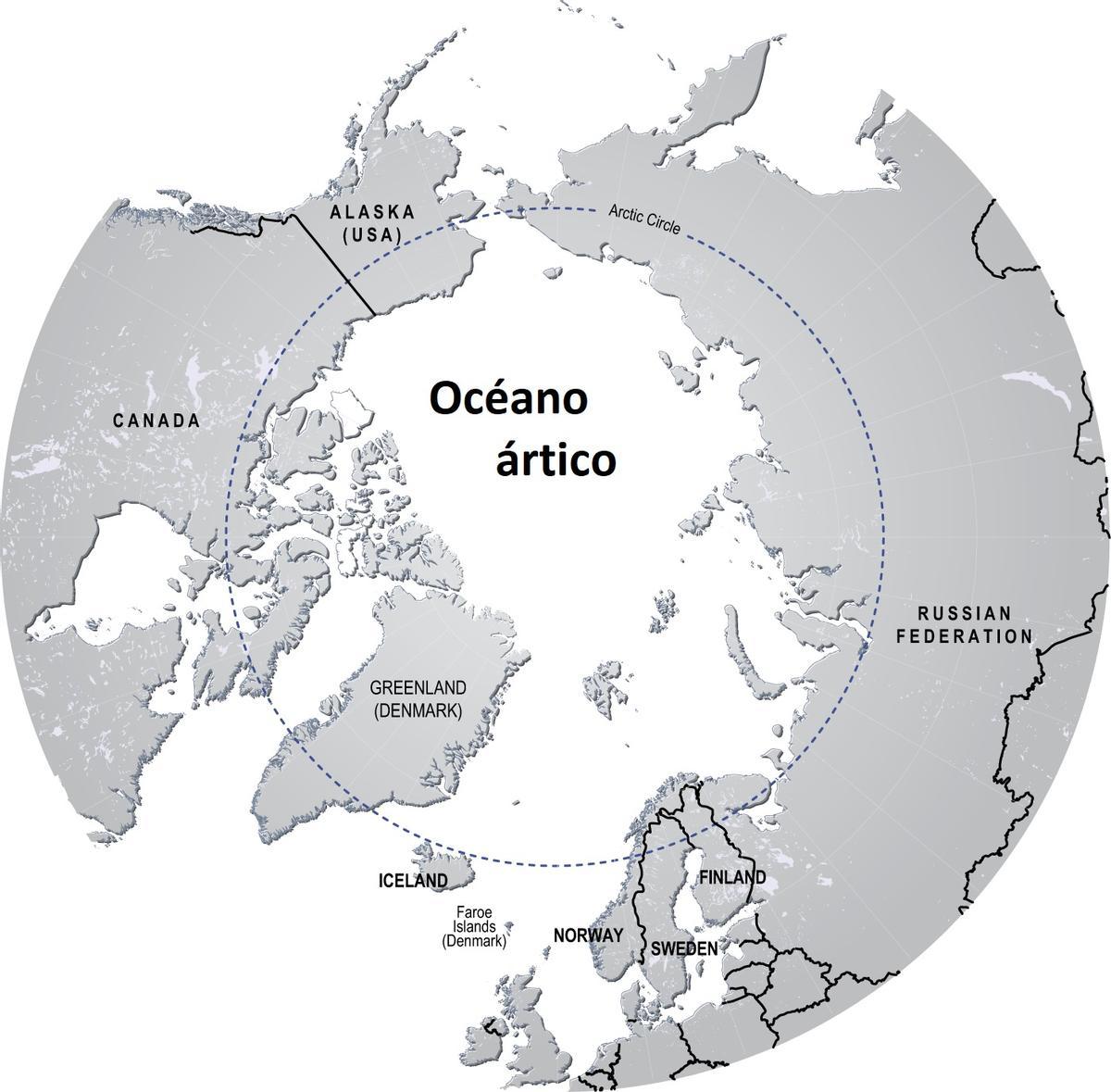 Océano ártico y Círculo Polar Ártico