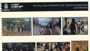 Una página del informe de la Policía sobre Ceuta