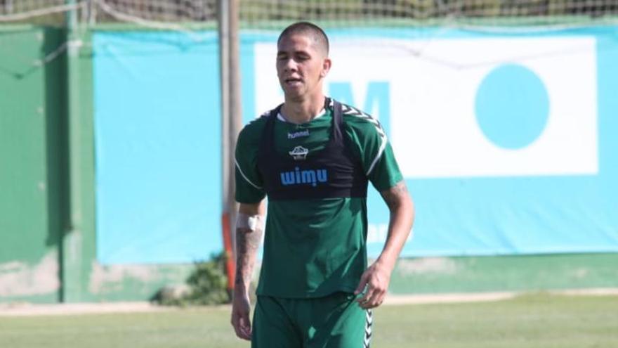 Danilo Ortíz, durante el entrenamiento de este martes por la mañana