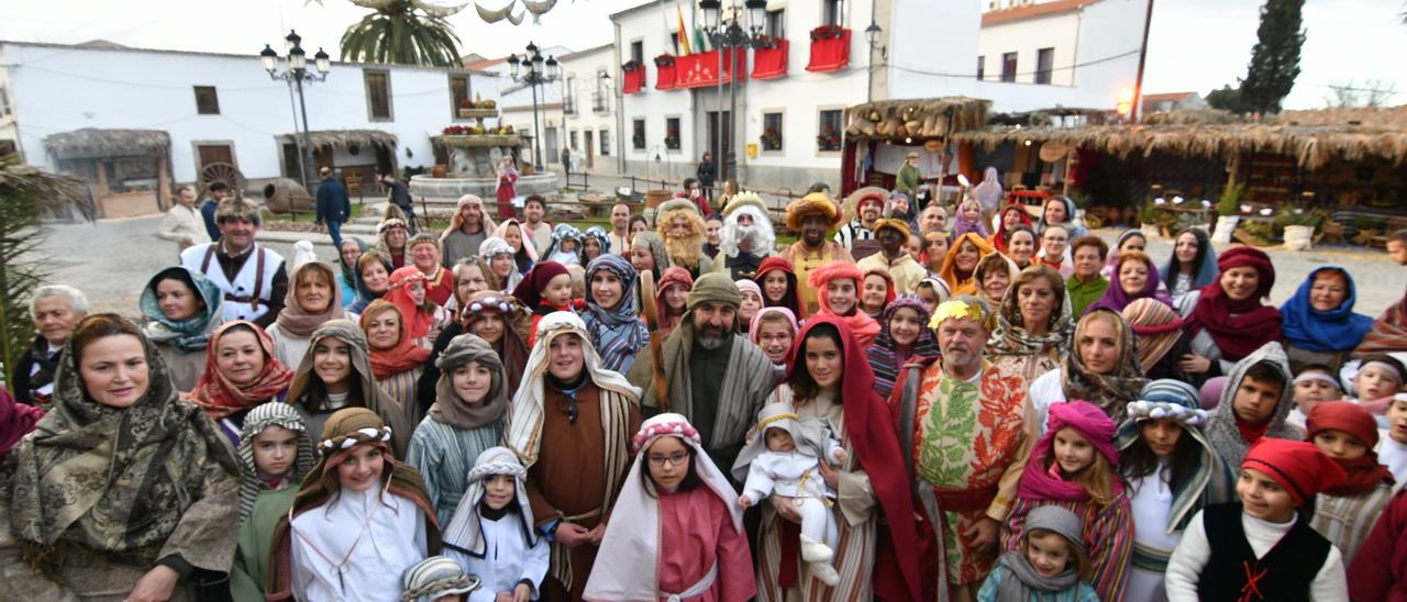 Participantes en el Belén viviente de Torrecampo, en su edición de 2018.