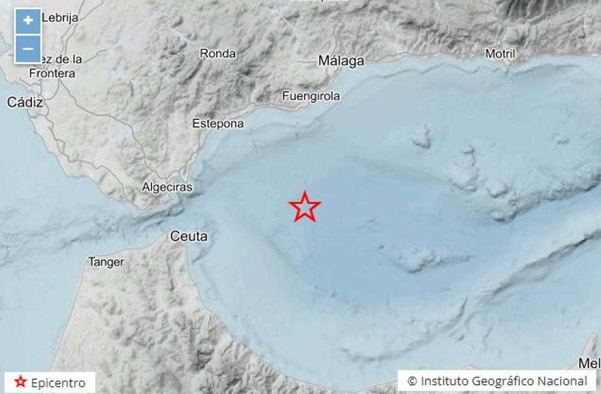 Epicentro del seísmo en el Mar de Alborán