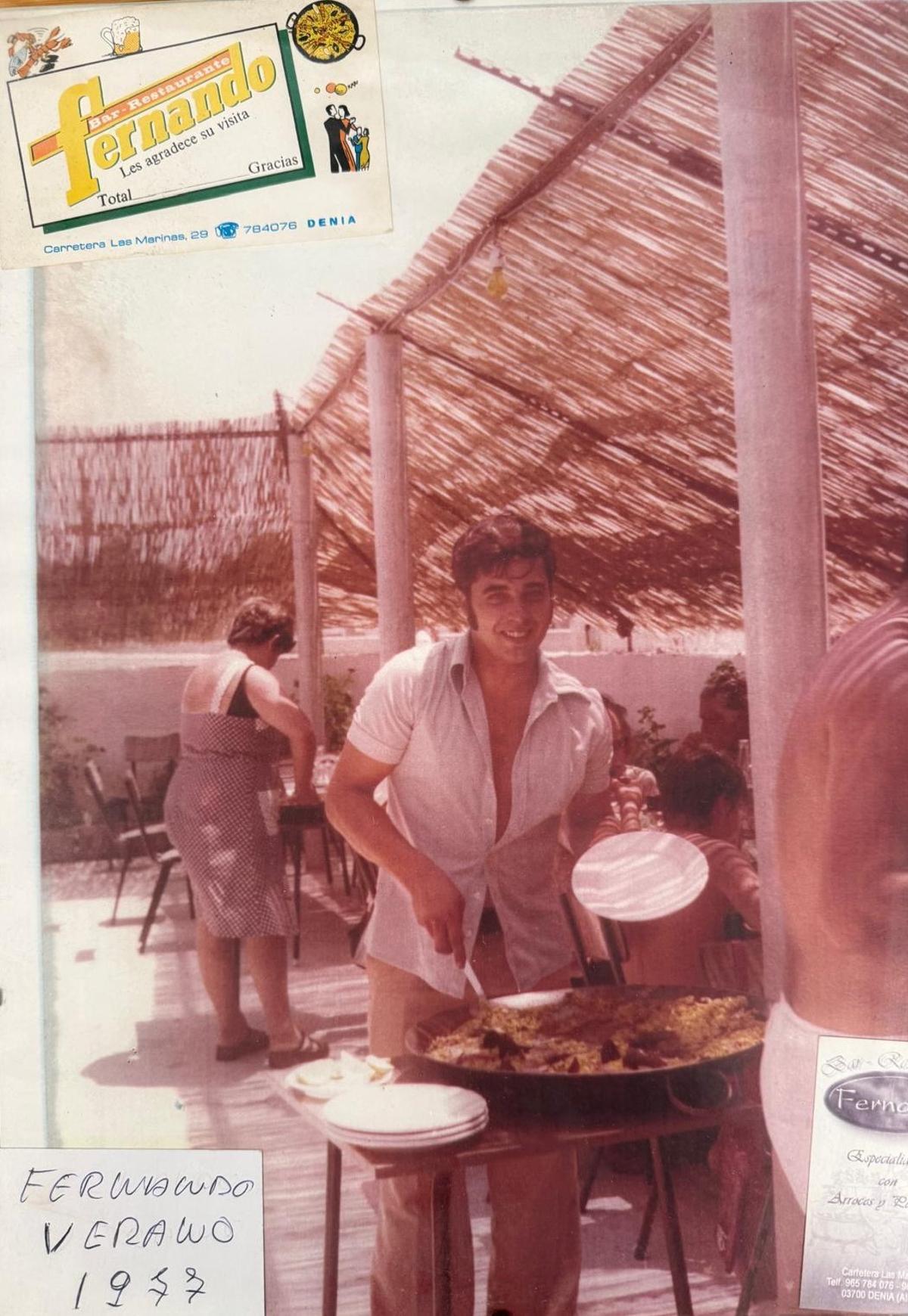 Imagen de 1977 en la primera terraza de cañizo