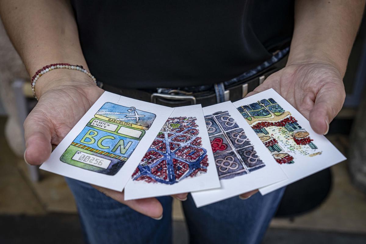 Barcelona 14/09/2025 OnBarcelona. Llega a Barcelona la máquina viral de postales sorpresa que ha vuelto loca a la gente de Nueva York a Madrid. La han instalado en Lilo Brunch. AUTOR: MANU MITRU