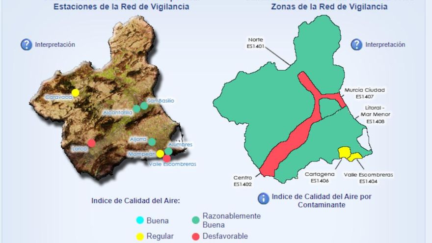 Nivel correctivo en el Valle de Escombreras por partículas en suspensión