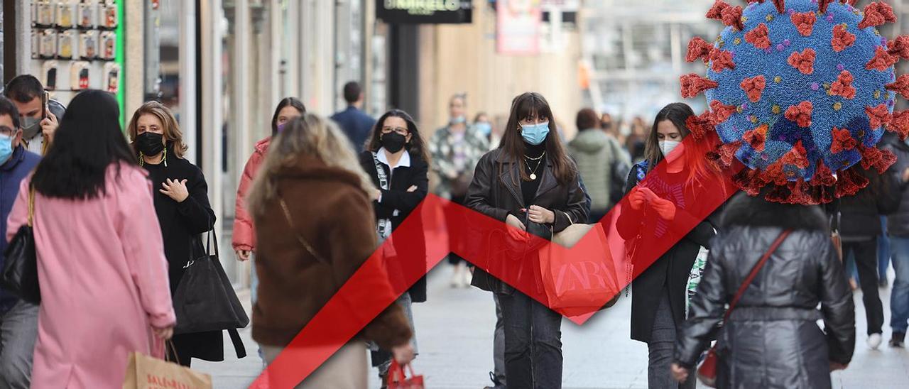 Imagen de fondo: gente paseando por la calle Príncipe de Vigo