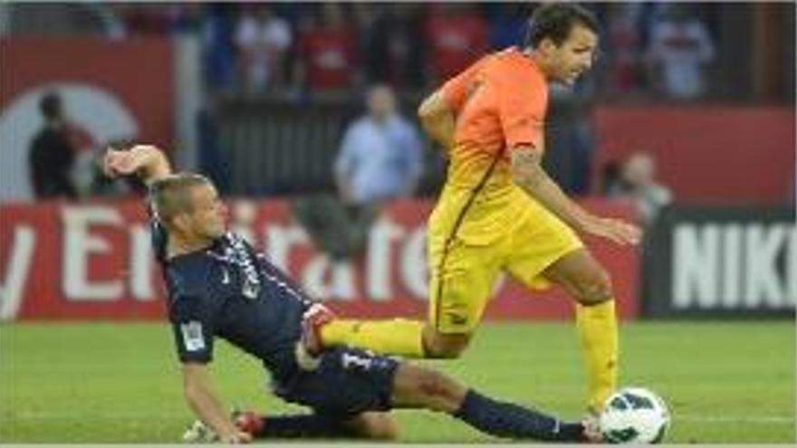 Una acció del partit de dissabte a París, entre el PSG i el Barcelona.