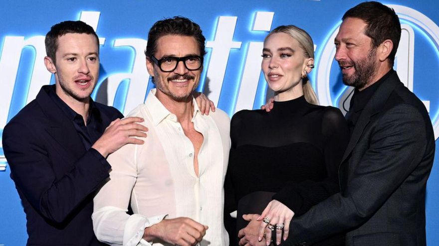 Vanessa Kirby, Ebon Moss-Bachrach, Pedro Pascal i Joseph Quinn, en una imatge promocional del film. | MARVEL STUDIOS