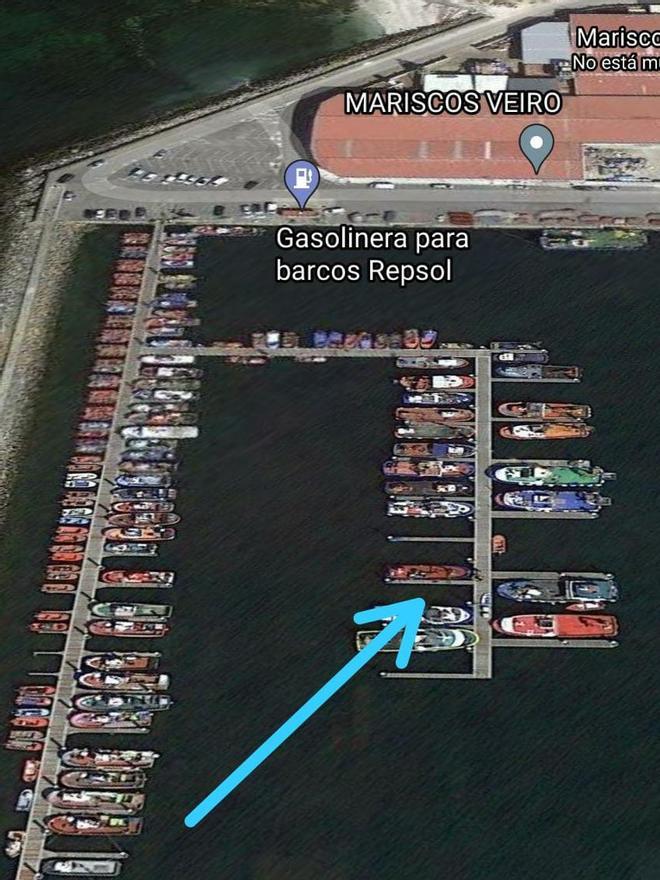 Croquis del muelle en el que estaba atracado la nave mejillonera