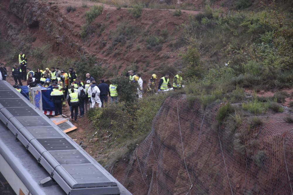 Descarrilament d'un tren a Vacarisses