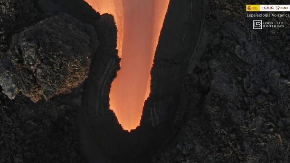 Así son los tubos lávicos creados por el volcán de La Palma