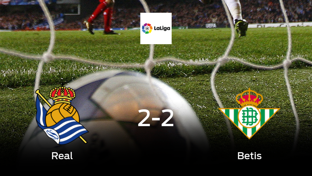 La Real Sociedad y el Real Betis se reparten los puntos y empatan 2-2