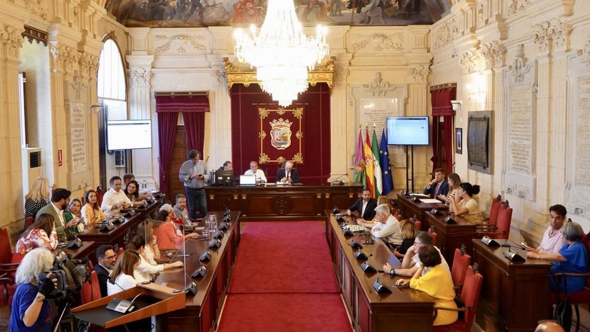 Una imagen del pleno del Ayuntamiento de Málaga.