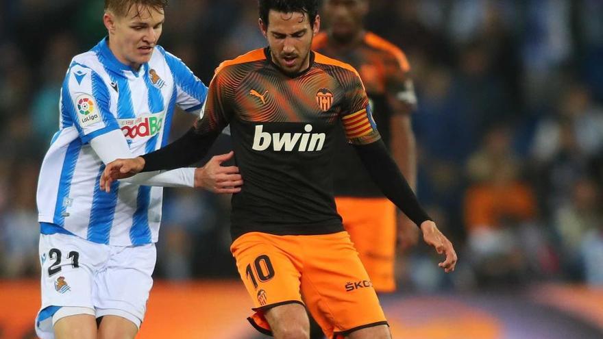 Dani Parejo, durante el partido en San Sebastián.