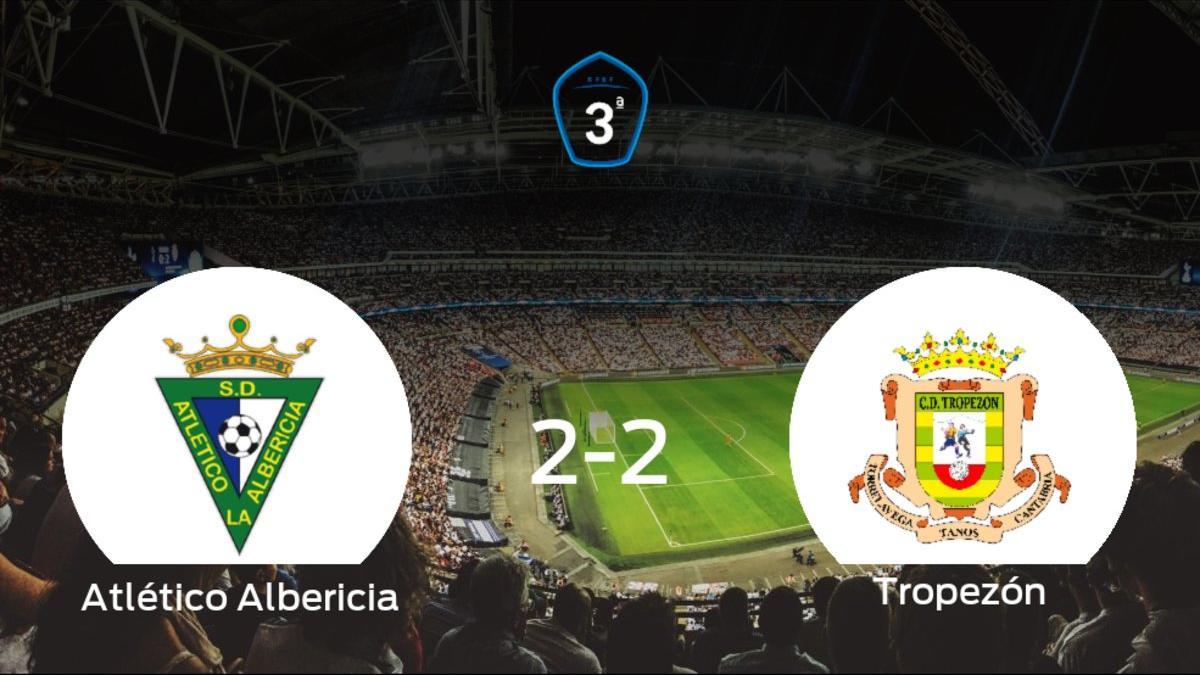 El Atlético Albericia y el Tropezón suman un punto tras empatar a dos