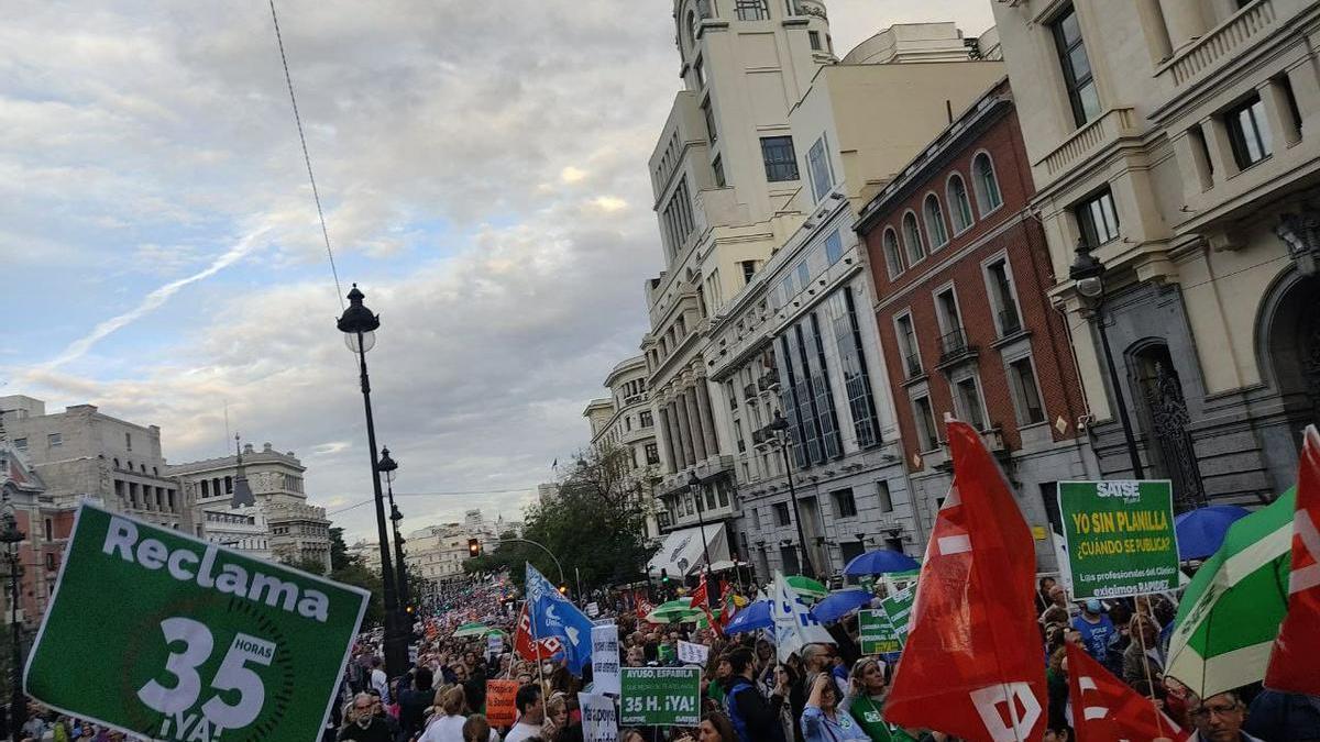 Protestas en Madrid por la sanidad pública.