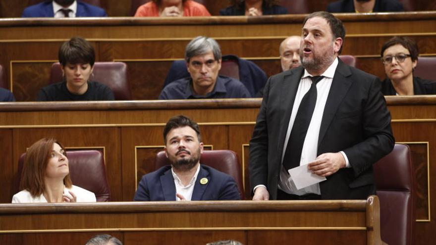 Oriol Junqueras, durante su acatamiento.