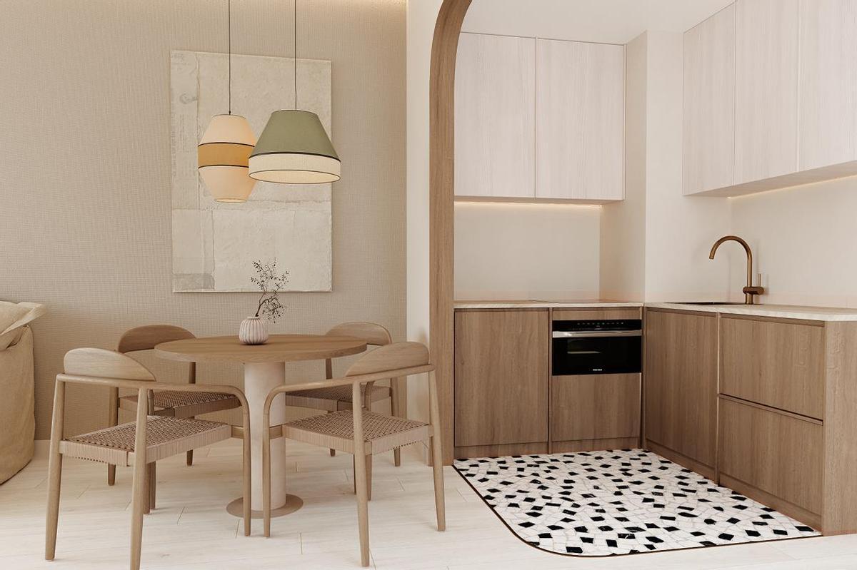 Recreación de cómo será una de las estancias.