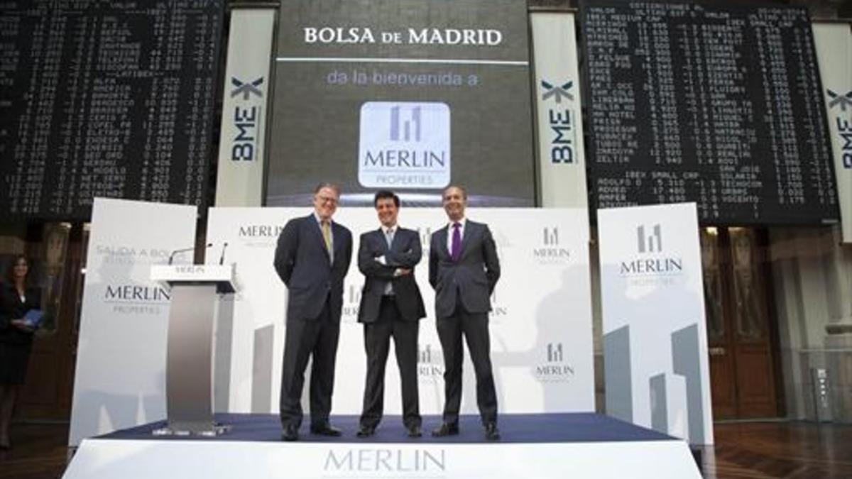 Estreno 8 Representación de Merlin Properties en la Bolsa de Madrid.