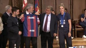 El gesto de Jaume Collboni con Alexia en la celebración de la Champions