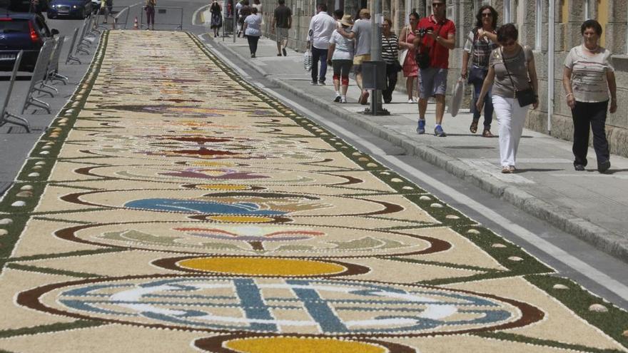 Una de las alfombras florales del Corpus de Bueu.// Santos Álvarez