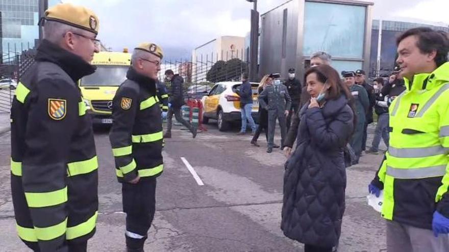 Los ministros Marlaska y Robles visitan el hospital de campaña de IFEMA