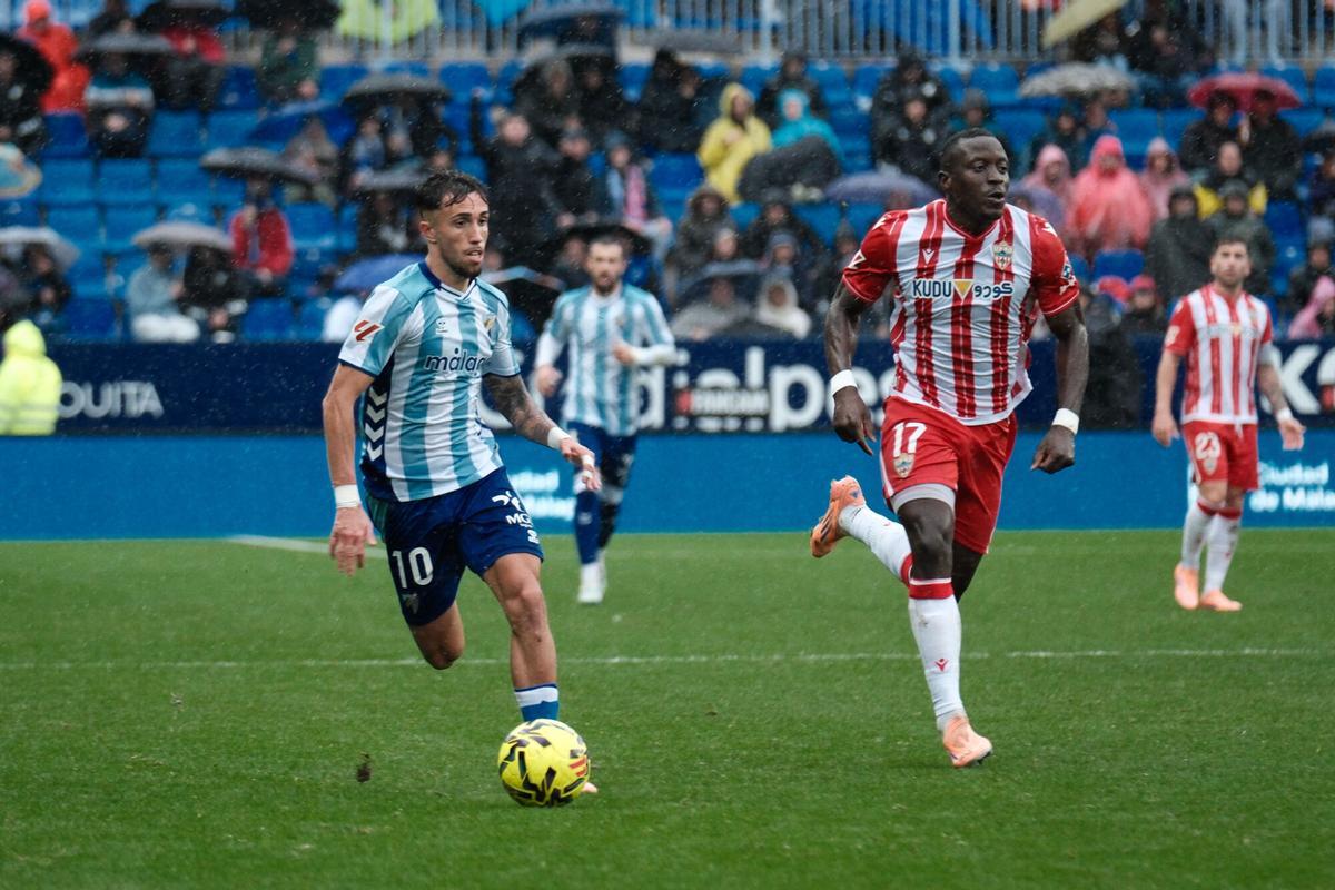 Málaga vs Almeria, estadio la Rosaleda.