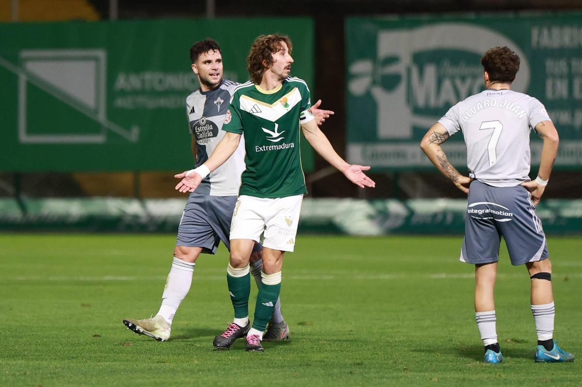 Gesto de extrañeza de Javi Barrio el pasado sábado.