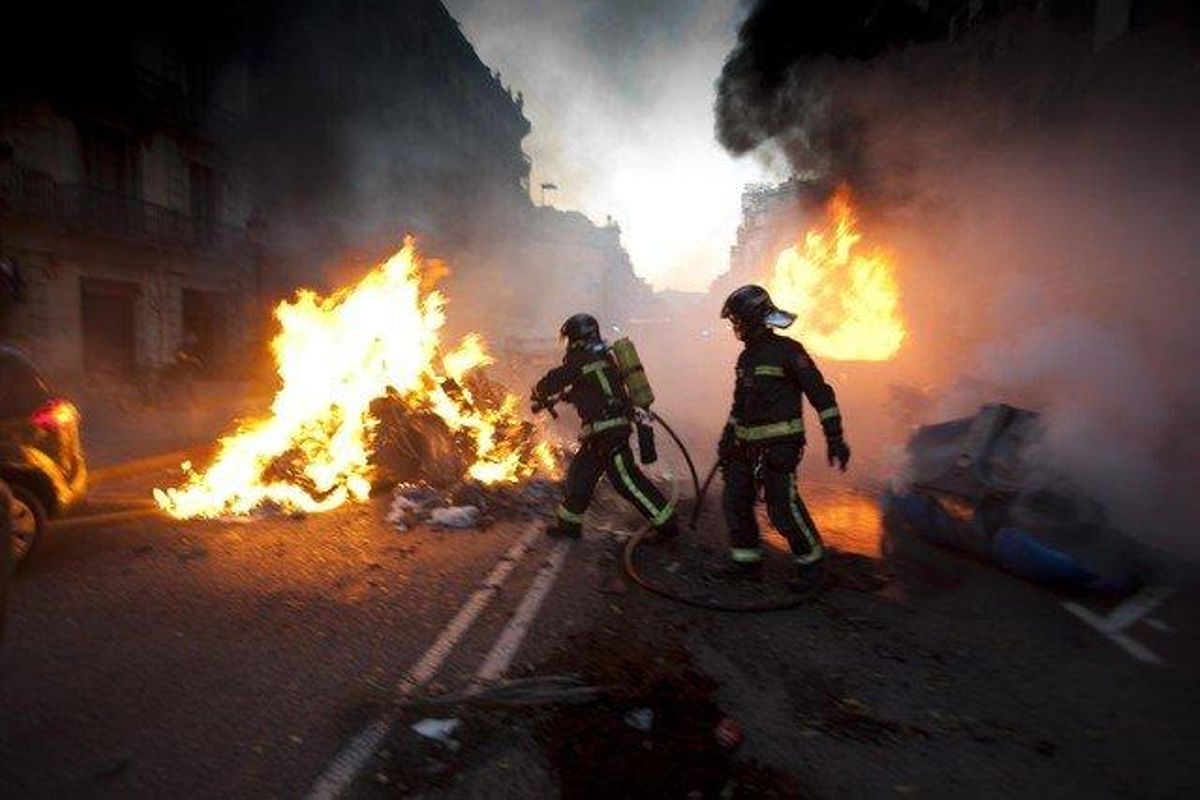 Los incidentes del 29-M, vistos por Carlos Montañés.