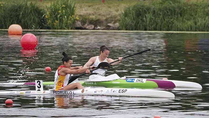 Laura Pedruelo se aplica al máximo durante la final del K-1 1.000 metros.