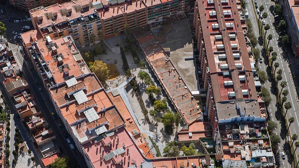 Vista aérea de los jardines de la Mediterrània
