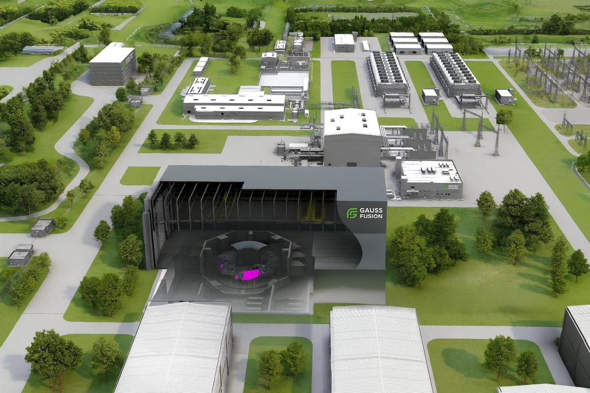 Maqueta que recrea cómo sería la futura planta de Gauss Fusion. EFE